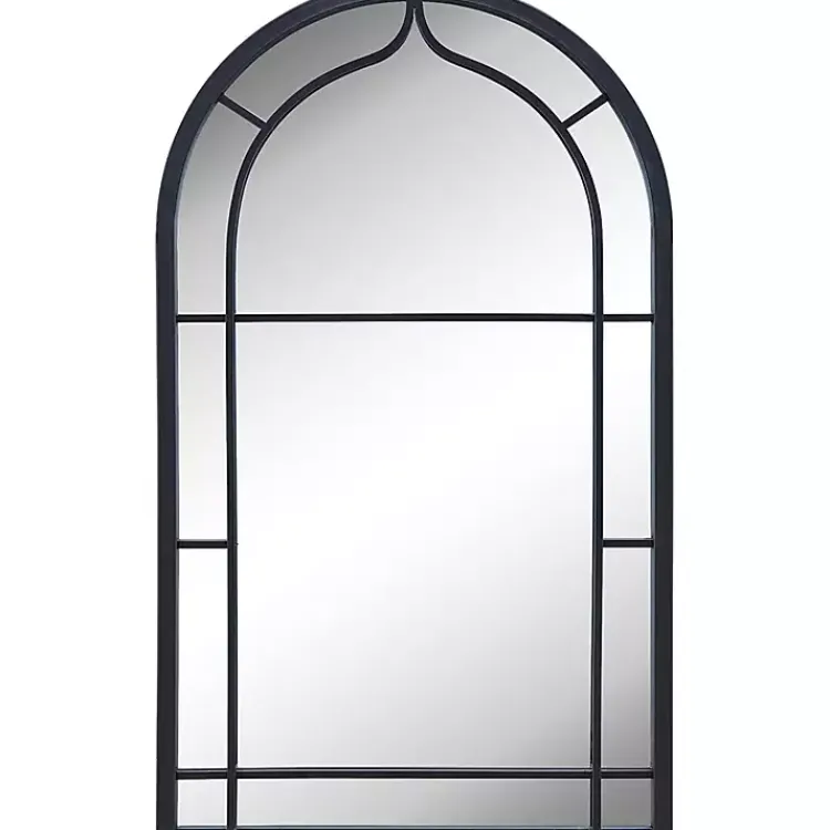 Kirklands Home Gray Metal Arched Mirror Sale
