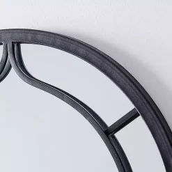 Kirklands Home Gray Metal Arched Mirror Sale