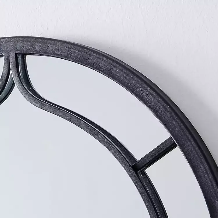 Kirklands Home Gray Metal Arched Mirror Sale