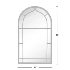 Kirklands Home Gray Metal Arched Mirror Sale