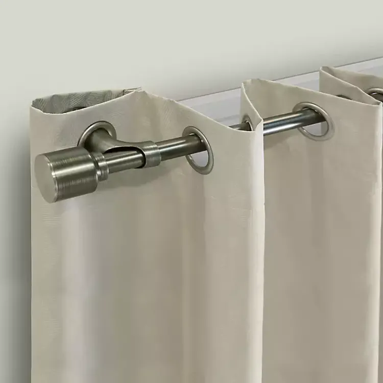 Kirklands Home Gray Metal Blackout Finial Curtain Rod, 72 in. Clearance
