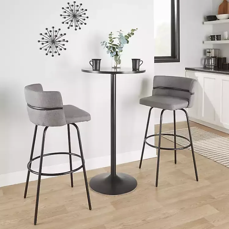Kirklands Home Metal Cinch Swivel Bar Stools, Set of 2 Gray Sale