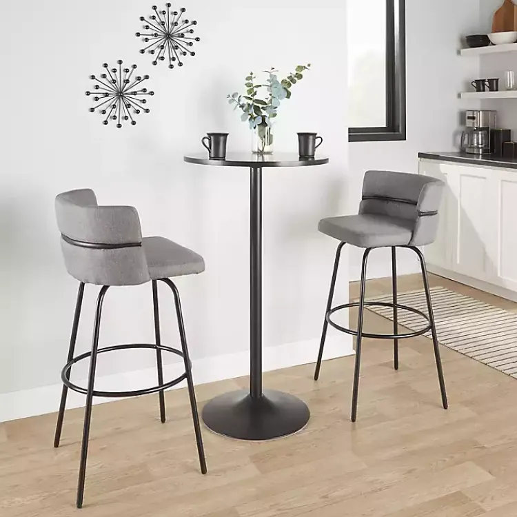 Kirklands Home Metal Cinch Swivel Bar Stools, Set of 2 Gray Sale