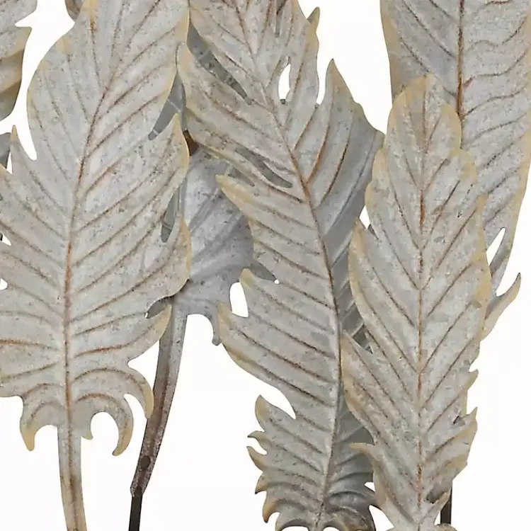 Statues & Figurines>Kirklands Home Metal Distressed Feathers Sculpture with Base Gray