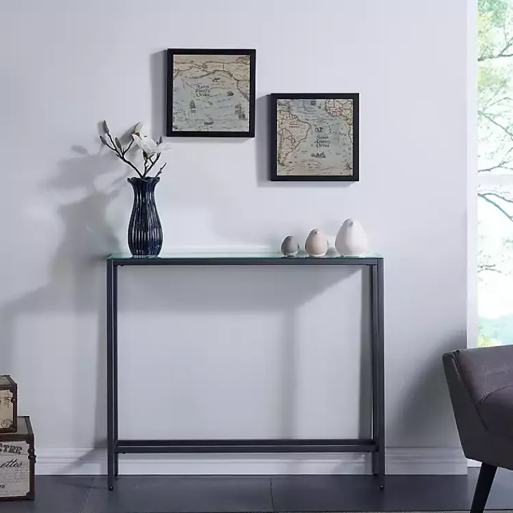 Kirklands Home Metal Mirrored Top Slim Console Table Gray Outlet