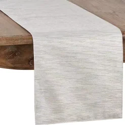Kirklands Home Gray Metallic Woven Stripe Table Runner Discount