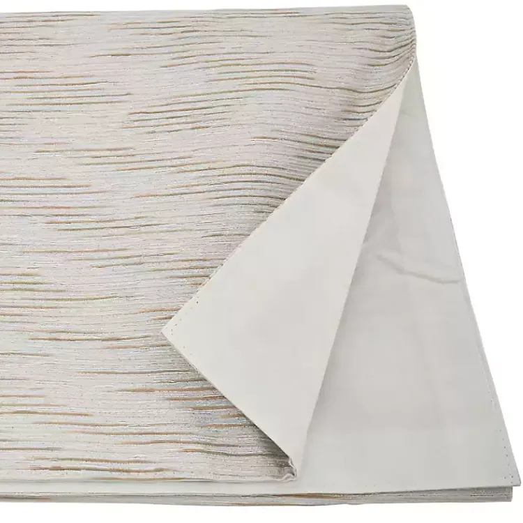 Kirklands Home Gray Metallic Woven Stripe Table Runner Discount