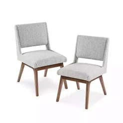 Kirklands Home Mid-Century Modern Dining Chairs, Set of 2 Gray