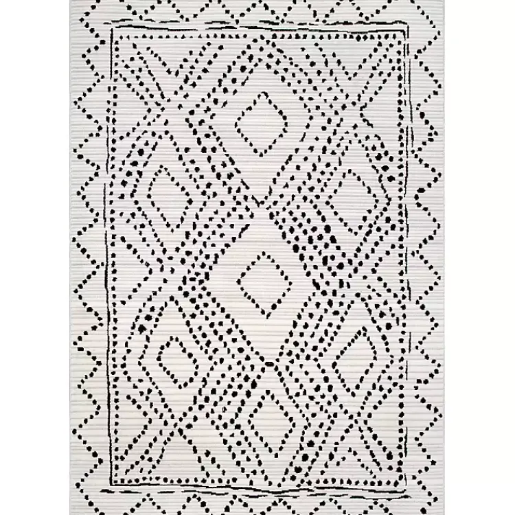 Kirklands Home Gray Millie Dotted Trellis Area Rug, 9x12 Best