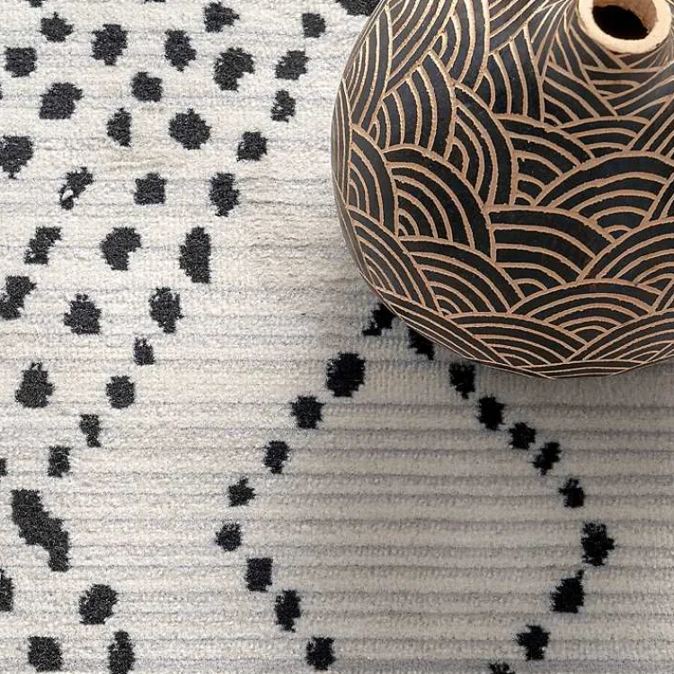 Kirklands Home Gray Millie Dotted Trellis Area Rug, 9x12 Best