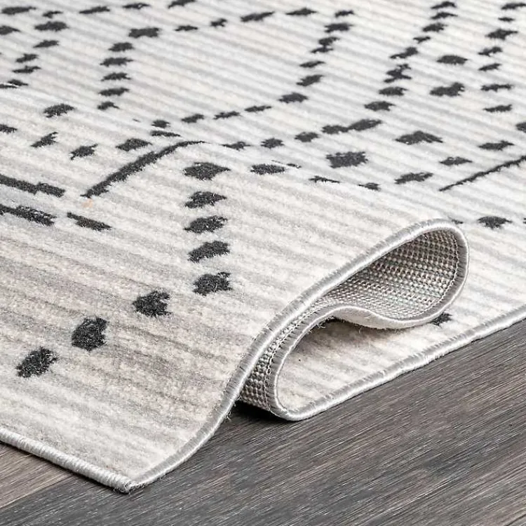 Kirklands Home Gray Millie Dotted Trellis Area Rug, 9x12 Best