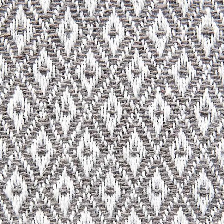 Kirklands Home Mini Diamond Fringe End Table Runner, 108 in. Gray Hot