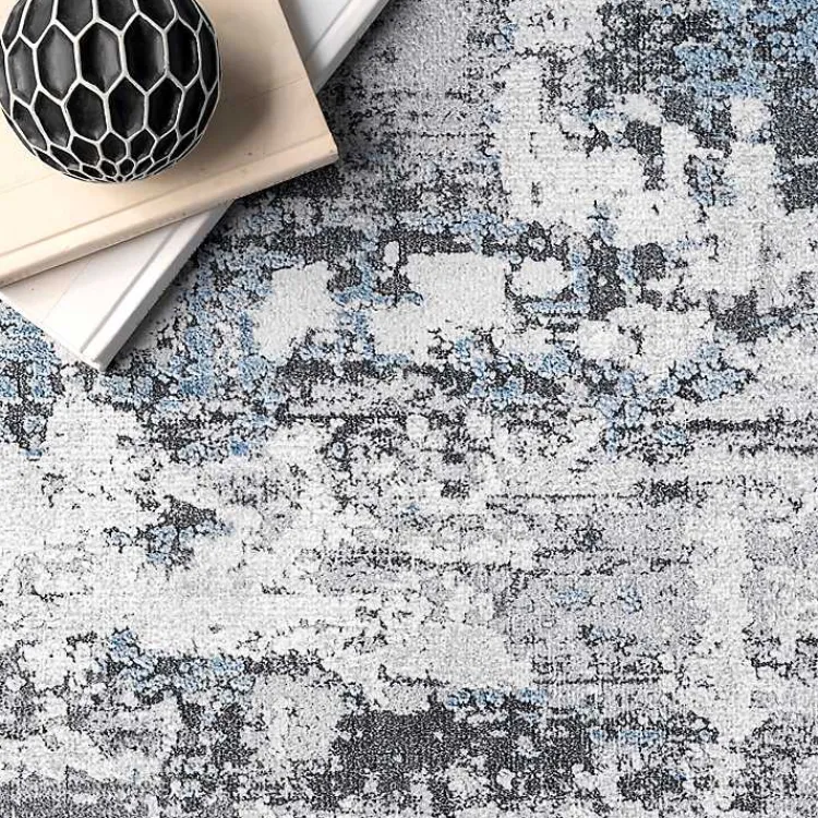 Kirklands Home Gray Modern Abstract Washable Runner Clearance