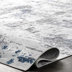 Kirklands Home Gray Modern Abstract Washable Runner Clearance