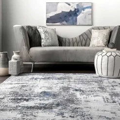 Kirklands Home Gray Modern Abstract Washable Area Rug, 5x8 Hot