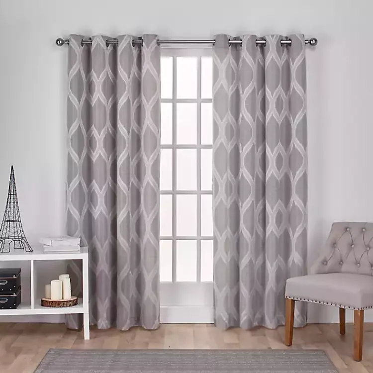 Kirklands Home Monte Curtain Panel Set, 84 in. Gray Best