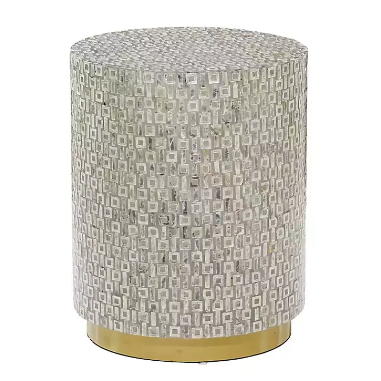 Kirklands Home Mother Of Pearl Sells Wood Base Accent Table Gray Hot