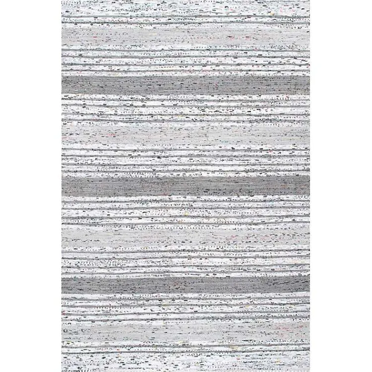 Kirklands Home Gray Mottled Stripe Tassel Area Rug, 8x10 Best