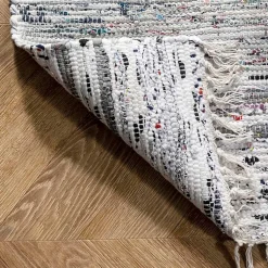 Kirklands Home Gray Mottled Stripe Tassel Area Rug, 9x12 Hot