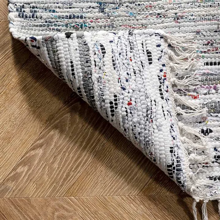 Kirklands Home Gray Mottled Stripe Tassel Area Rug, 9x12 Hot