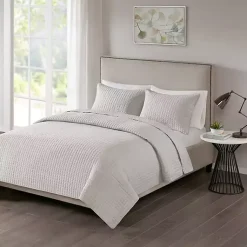 Kirklands Home Nash 3-pc. Reversible King Coverlet Set Gray New