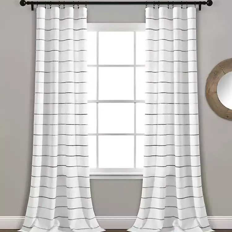 Kirklands Home Gray Ombre Stripe Curtain Panel Set, 84 in. Hot