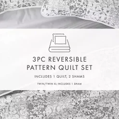 Kirklands Home Gray Patchwork Reversible 2-pc. Twin Quilt Set Sale