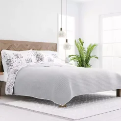 Kirklands Home Gray Patchwork Reversible 3-pc. Queen Quilt Set Clearance