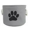 Baskets & Boxes>Kirklands Home Gray Paw Print Round Basket with Handles