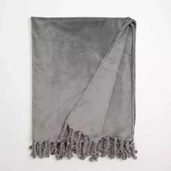 Blankets & Throws>Kirklands Home Perfectly Plush Throw Gray