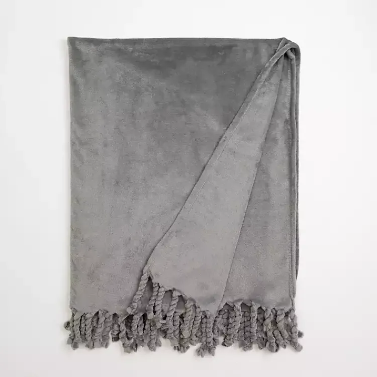 Blankets & Throws>Kirklands Home Perfectly Plush Throw Gray