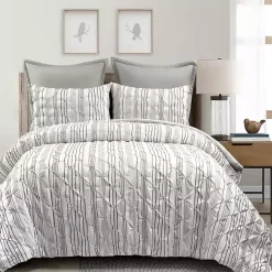 Kirklands Home Gray Pintuck Stripe Full/Queen 5-pc. Comforter Set Online
