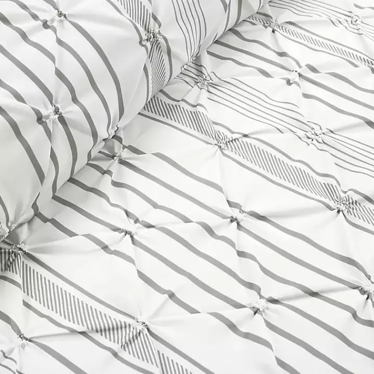 Kirklands Home Gray Pintuck Stripe King 5-pc. Comforter Set Discount