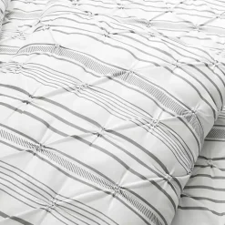 Kirklands Home Gray Pintuck Stripe King 5-pc. Comforter Set Discount