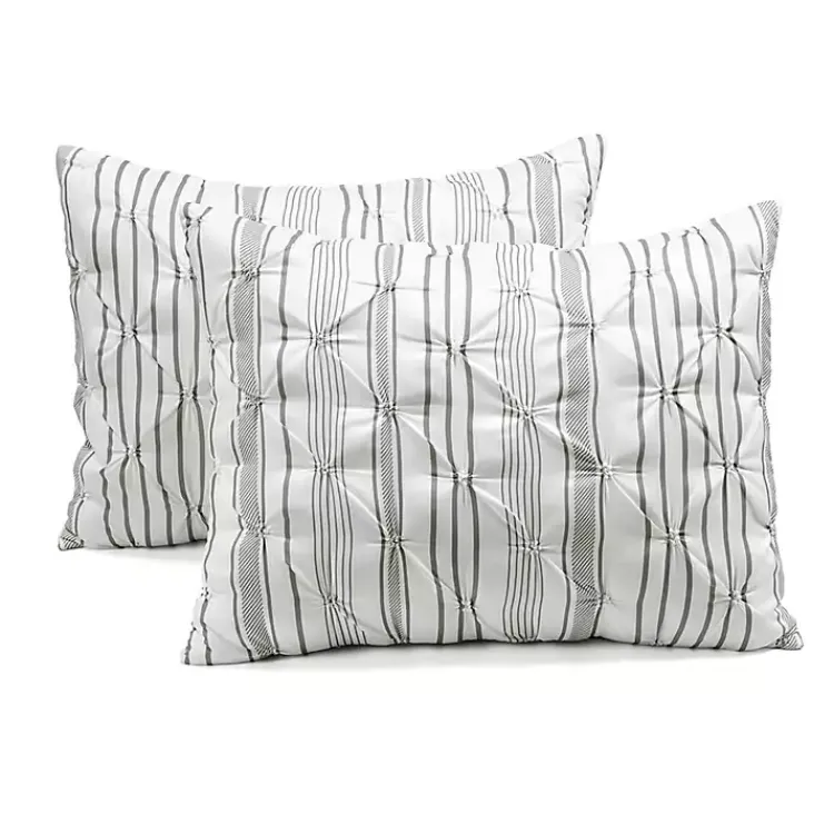 Kirklands Home Gray Pintuck Stripe King 5-pc. Comforter Set Discount