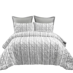 Kirklands Home Gray Pintuck Stripe King 5-pc. Comforter Set Discount