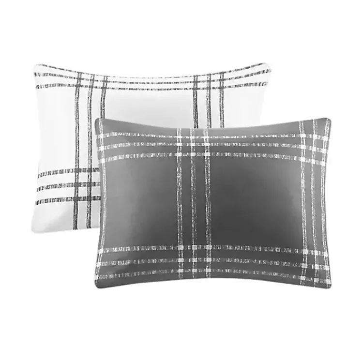 Kirklands Home Gray Plaid Dayton 3-pc. King Comforter Set Discount
