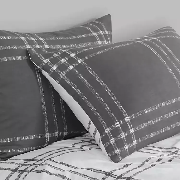 Kirklands Home Gray Plaid Dayton 3-pc. King Comforter Set Discount