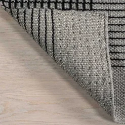 Kirklands Home Plaid Emily Henderson x RugsUSA Rug, 8x10 Gray New