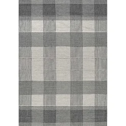 Kirklands Home Plaid Emily Henderson x RugsUSA Area Rug, 5x8 Gray Discount