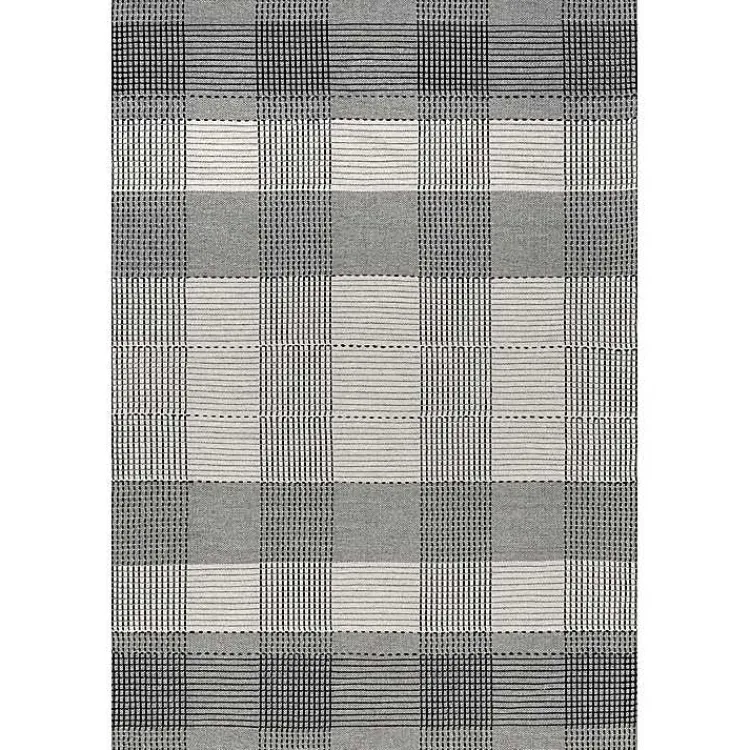 Kirklands Home Plaid Emily Henderson x RugsUSA Runner, 2x8 Gray Online
