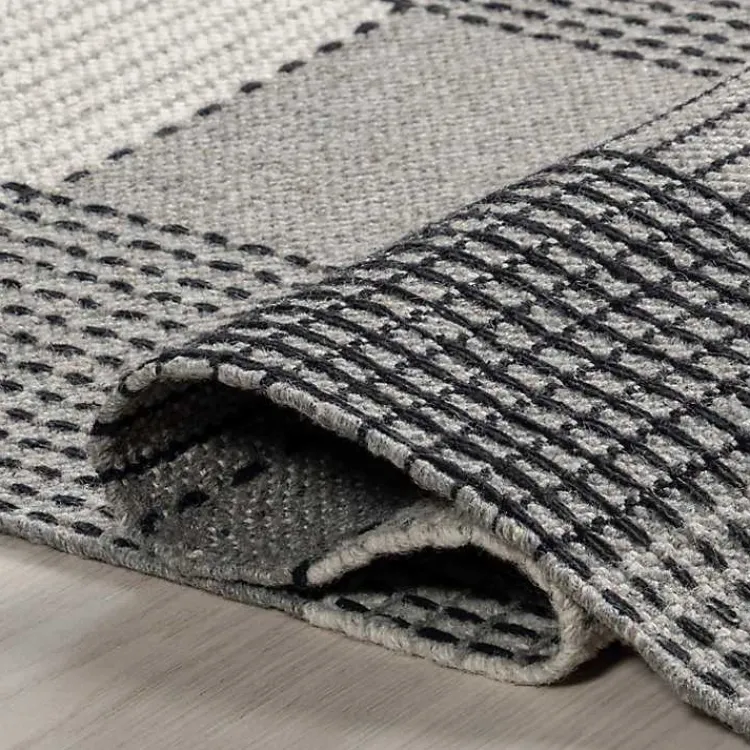 Kirklands Home Plaid Emily Henderson x RugsUSA Runner, 2x8 Gray Online