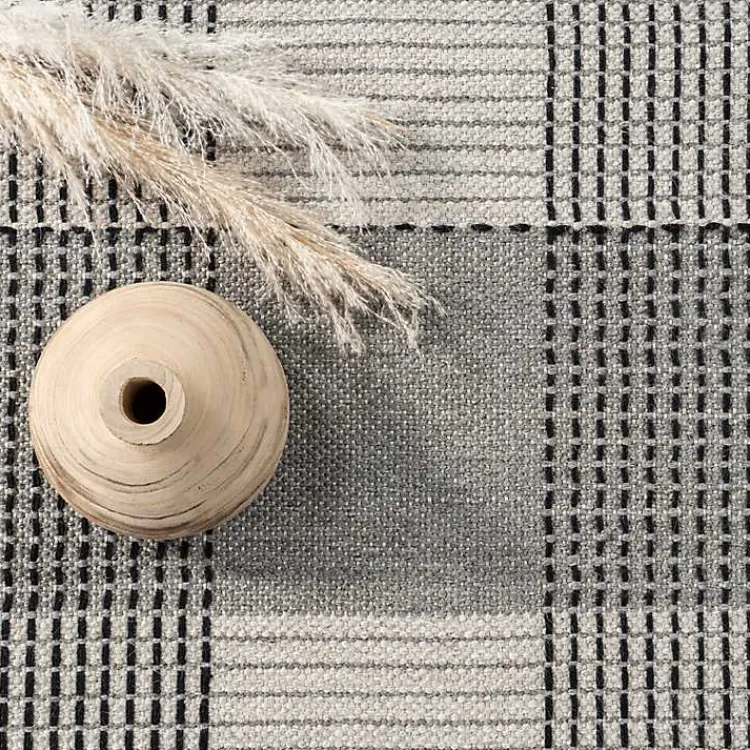 Kirklands Home Plaid Emily Henderson x RugsUSA Runner, 2x8 Gray Online