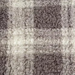 Blankets & Throws>Kirklands Home Plaid Plush Throw Gray