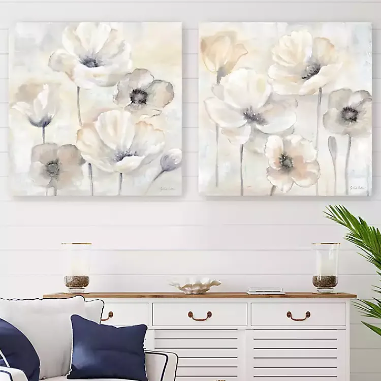 Kirklands Home Poppy Garden 2-pc. Canvas Art Set, 30x30 in. Gray