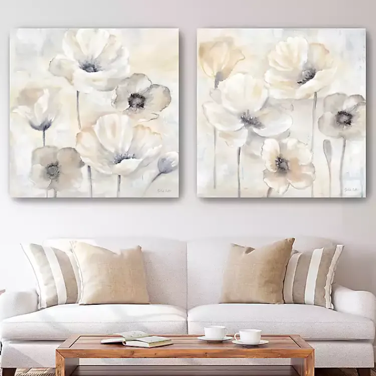 Kirklands Home Poppy Garden 2-pc. Canvas Art Set, 40x40 in. Gray Hot