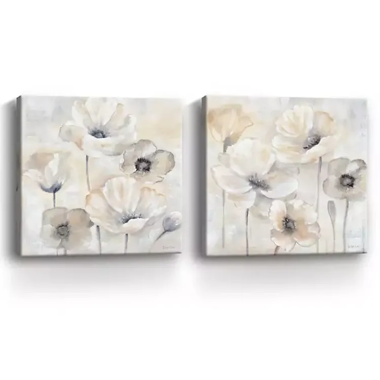 Kirklands Home Poppy Garden 2-pc. Canvas Art Set, 40x40 in. Gray Hot