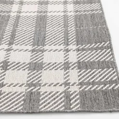 Kirklands Home Priya Plaid Indoor/Outdoor Area Rug, 5x7 Gray Discount