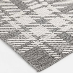 Kirklands Home Priya Plaid Indoor/Outdoor Area Rug, 5x7 Gray Discount