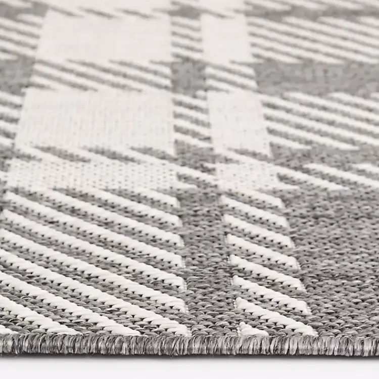 Kirklands Home Priya Plaid Indoor/Outdoor Area Rug, 5x7 Gray Discount